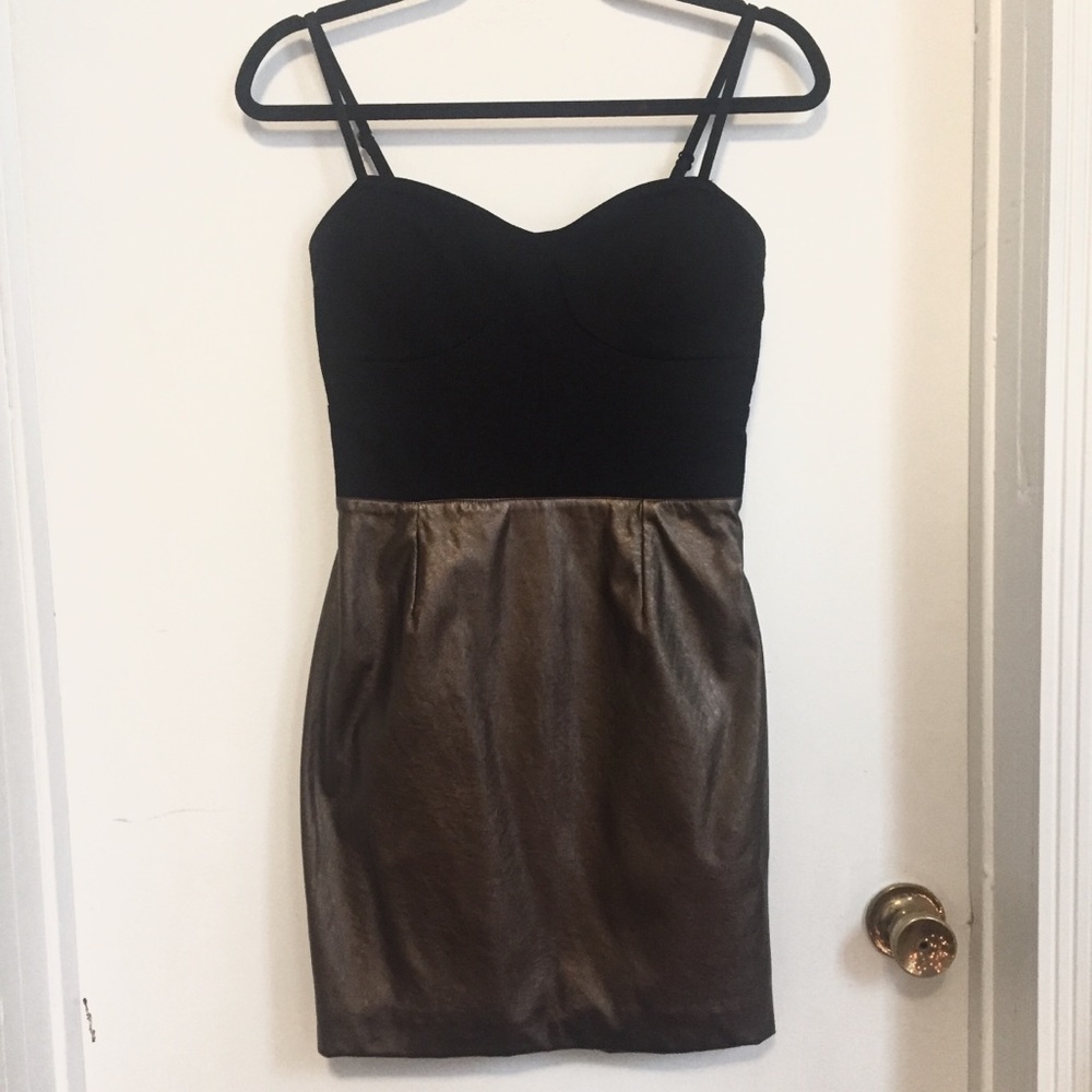 Charlotte Russe black & metallic sweatheart dress